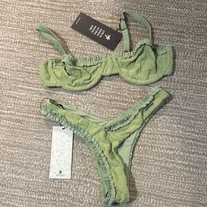 Blackbough Green Ruffle Bikini Set